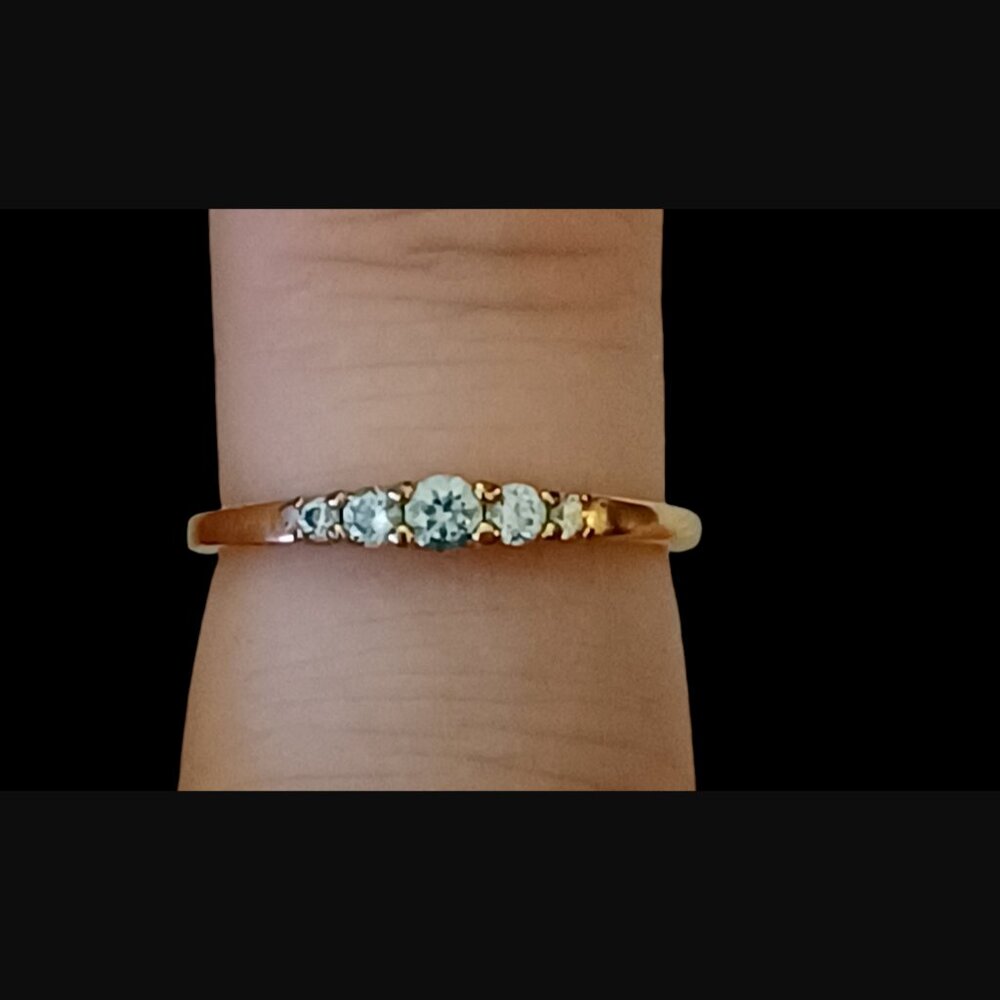 Swarovski Rose Gold Tone 5 Crystal Size 4.25 Statement Ring